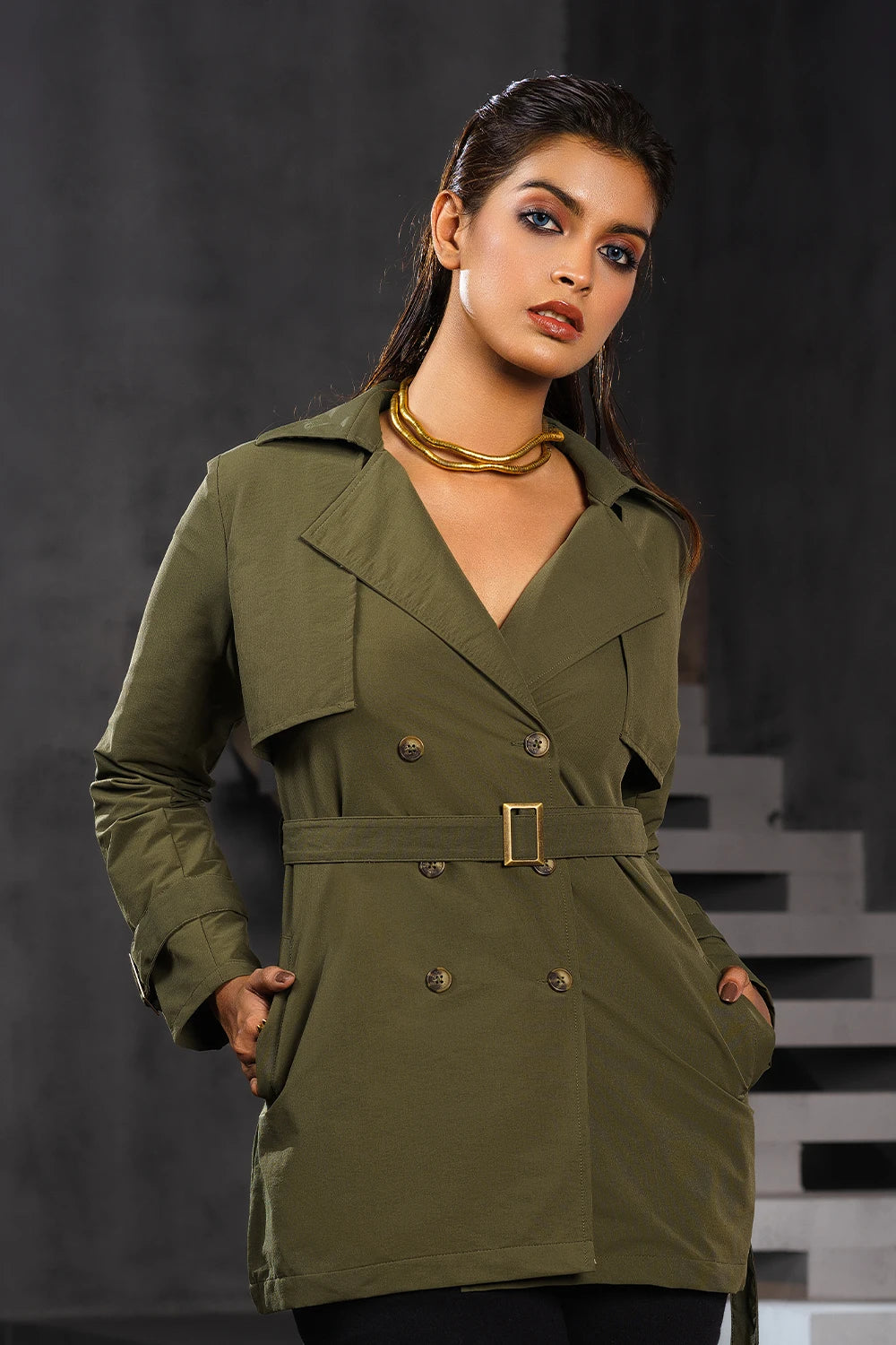 Trench Coat Warm Fleece Lined Trench