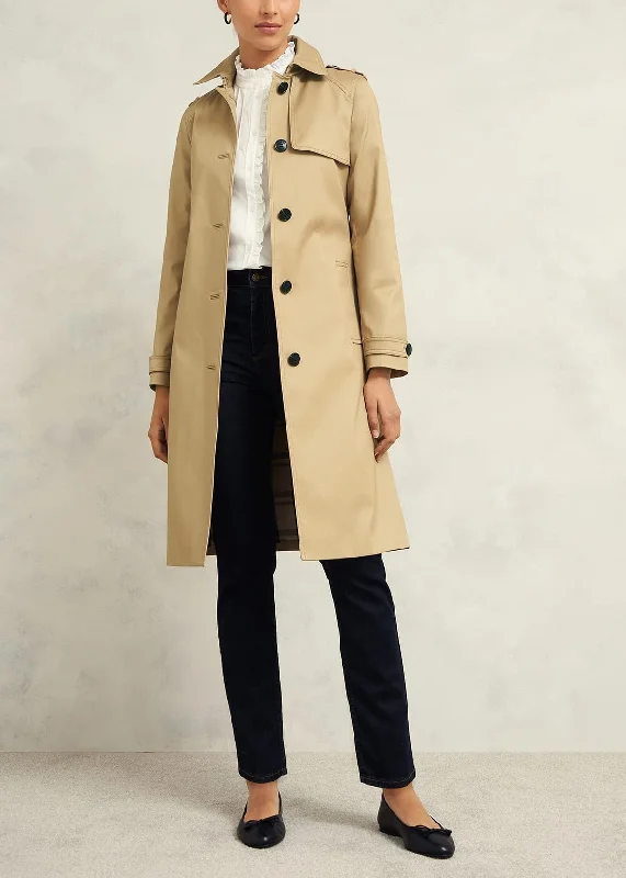 Hallie Trench 0224/3942/9057l00 Fawn-Beige Trendy Wide-Cuff Trench Coat