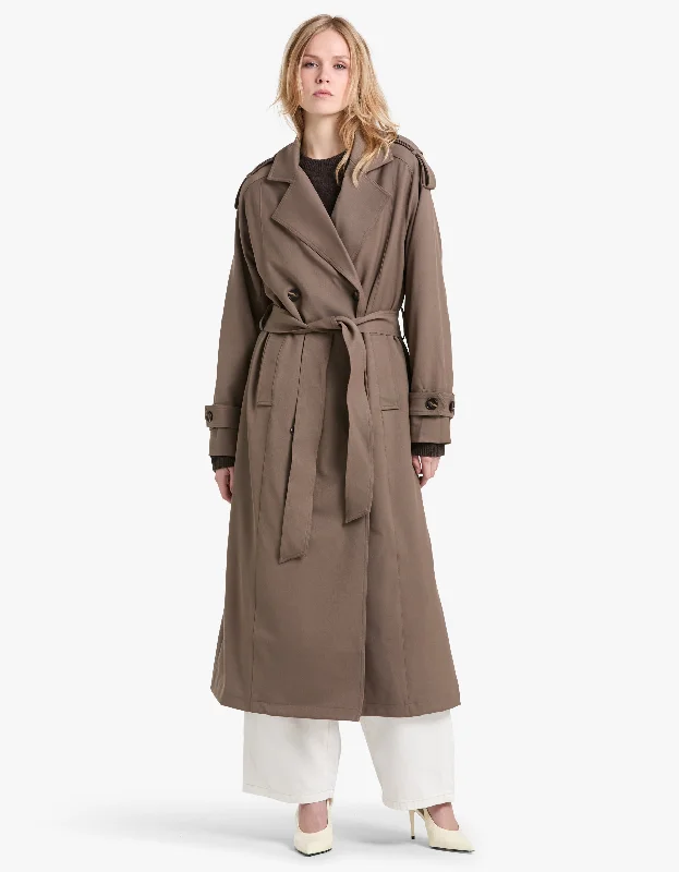 Taylor Trench Coat - Olivine Stylish Sleeveless Trench Coat