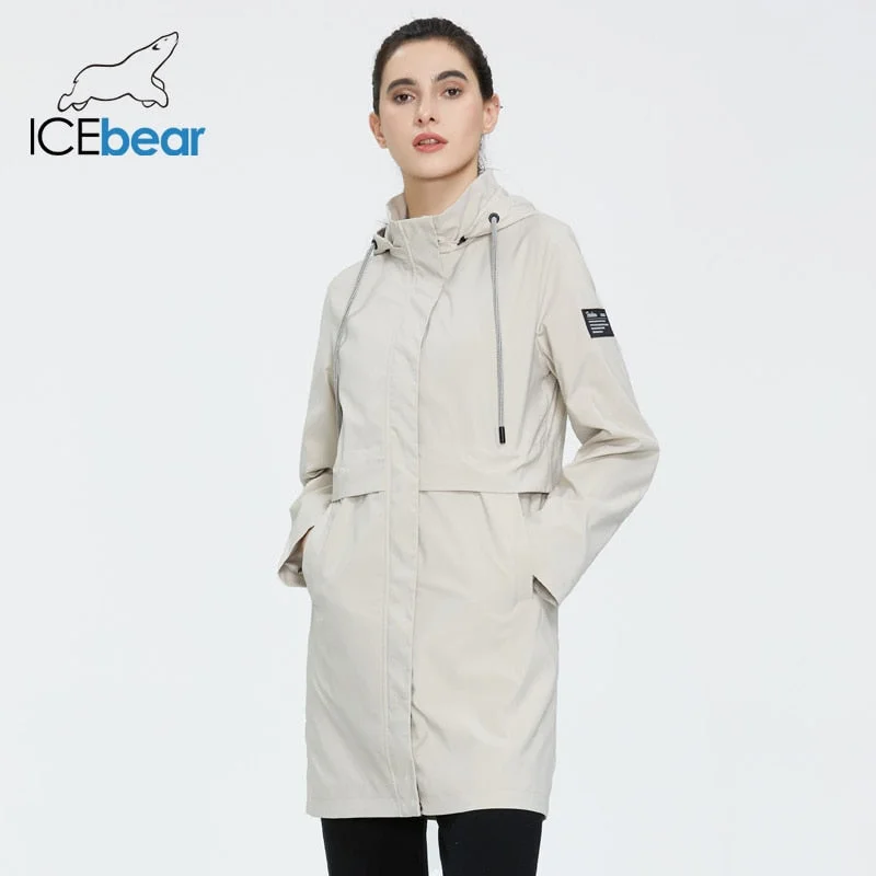 Hooded windbreaker trench coat / ICEbear Classic Belted Cotton Trench