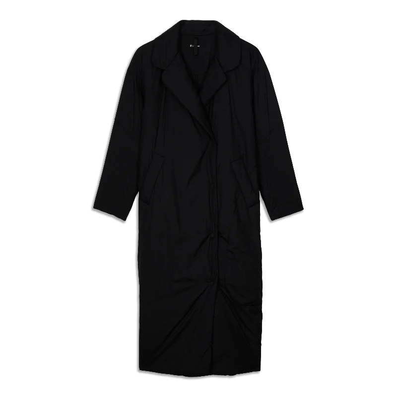 Insulated Trench Chic Hooded Wool Trench