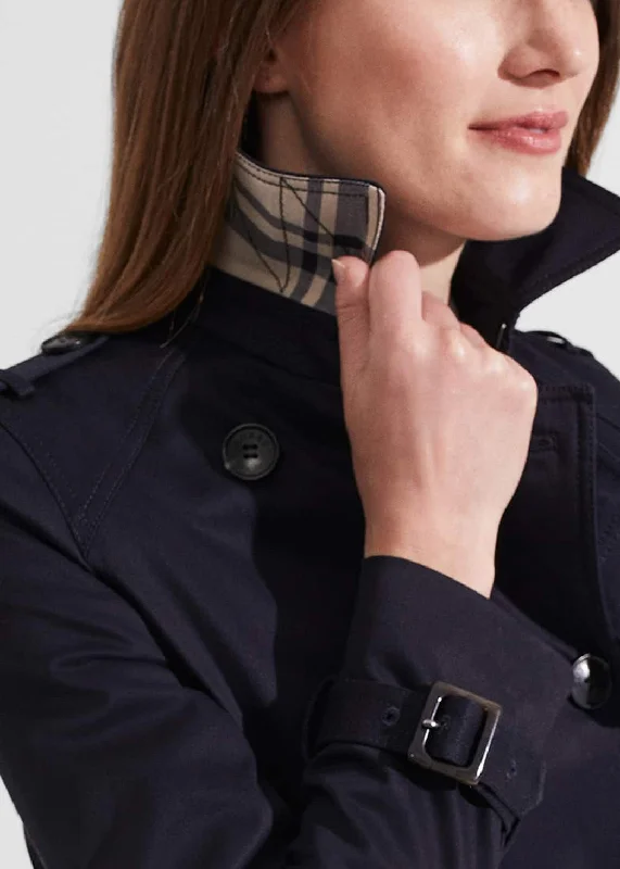 Lisa Trench 0223/3435/9057l00 Navy Classic Double-Breasted Trench Coat