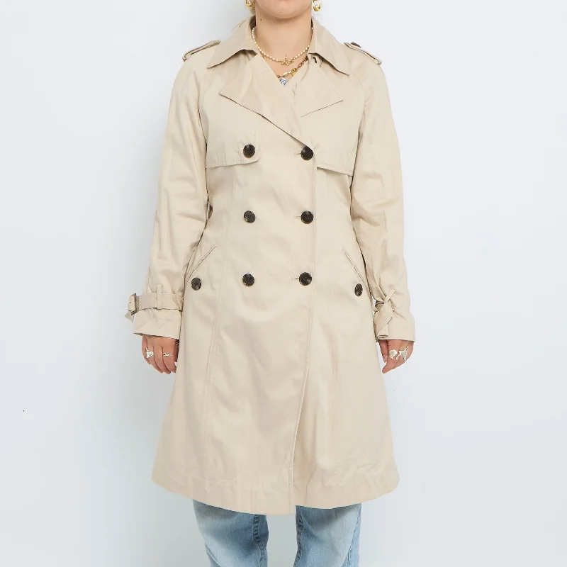 Longline Belted  Buttoned Trench Coat - S Soft Knit Trench Coat