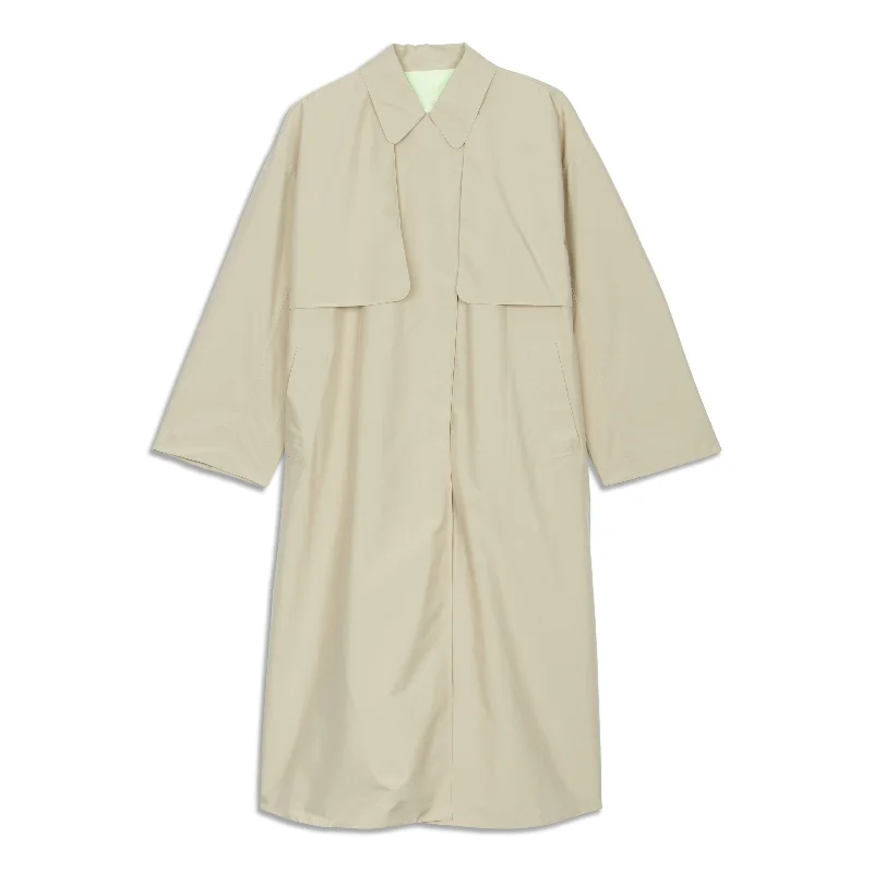 Oversized Tie-Waist Trench Coat - Resale Casual Oversized Trench Coat