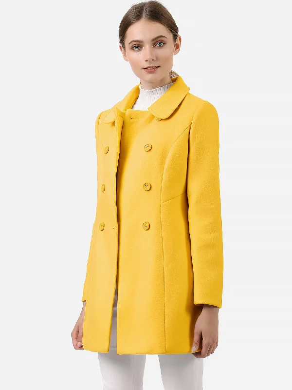 Peter Pan Collar Double Breasted Winter Long Trench Pea Coat Classic Double-Breasted Trench Coat Peter Pan Collar Double Breasted Winter Long Trench Pea Coat Classic Double-Breasted Trench Coat
