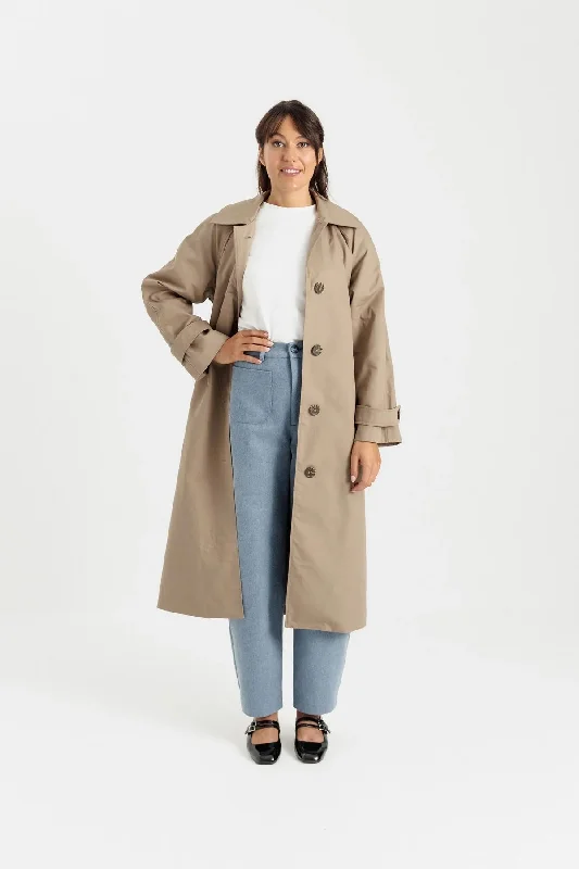 Papercut Patterns Eliza Trench Coat Casual Hooded Trench Jacket