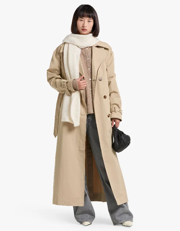 Kai Trench Coat - Khaki Beige Trendy Oversized Trench Coat