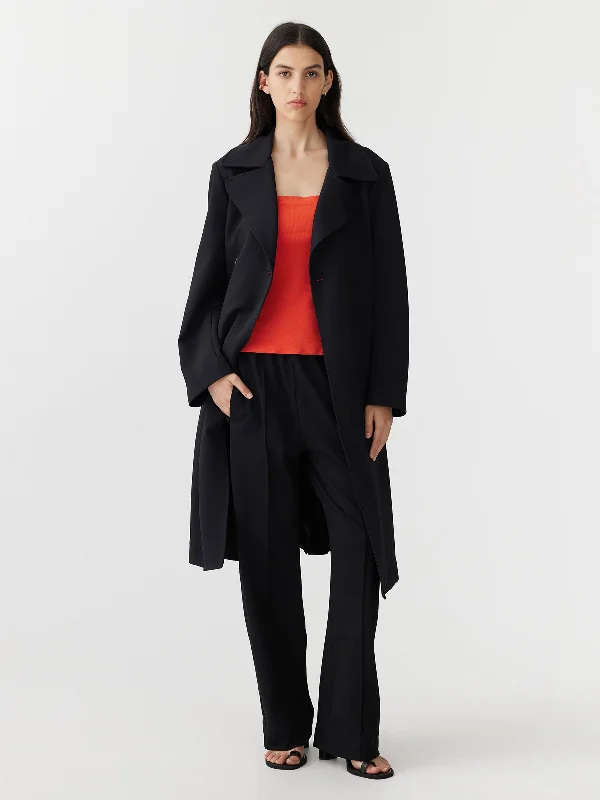 stretch twill trench coat Warm Plaid Trench Jacket