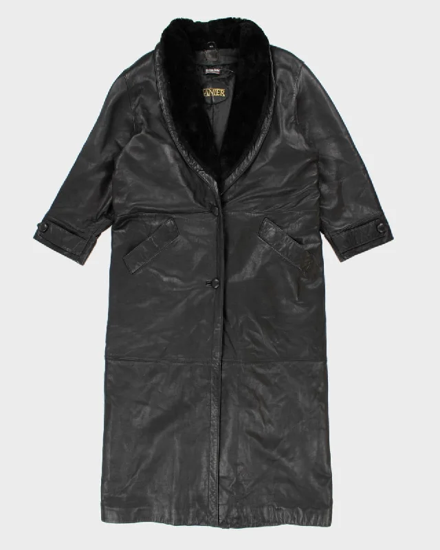 Vintage Danier Faux Fur Collared Oversize Chunky Leather Trench - M Cozy Casual Trench Coat Vintage Danier Faux Fur Collared Oversize Chunky Leather Trench - M Cozy Casual Trench Coat