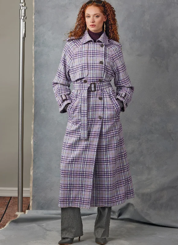 Vogue Trench Coat V2055 Comfortable Long Wool Trench