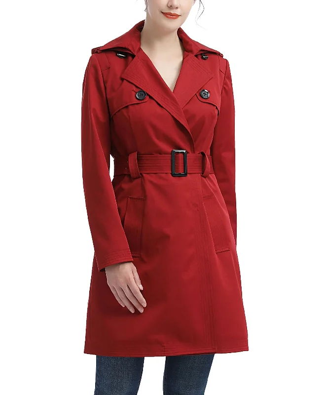 Women's Angie Water Resistant Hooded Trench Coat Stylish Full-Length Trench Coat