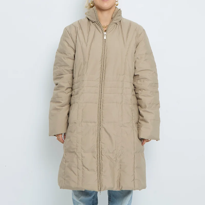 Zip Long Light Padded Trench Coat- UK 10 Trendy Cotton Trench Coat