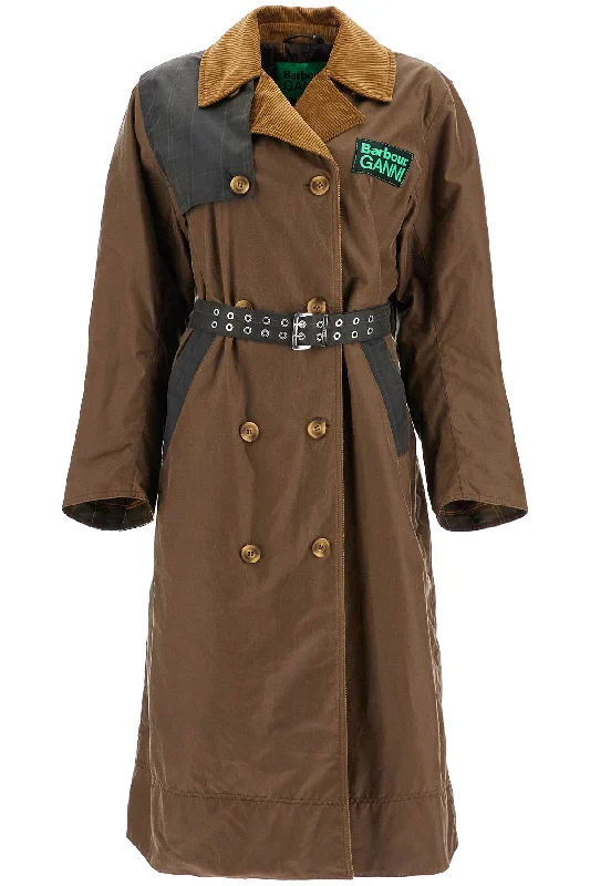 Waxed Cotton Trench Coat  - Brown Comfortable Lightweight Trench Coat