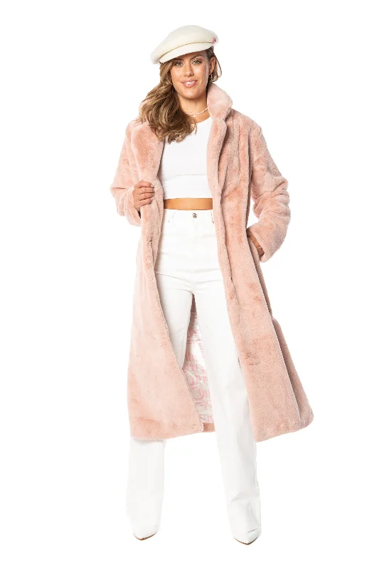 Faux Fur Teddy Trench Coat Classic Belted Cotton Trench