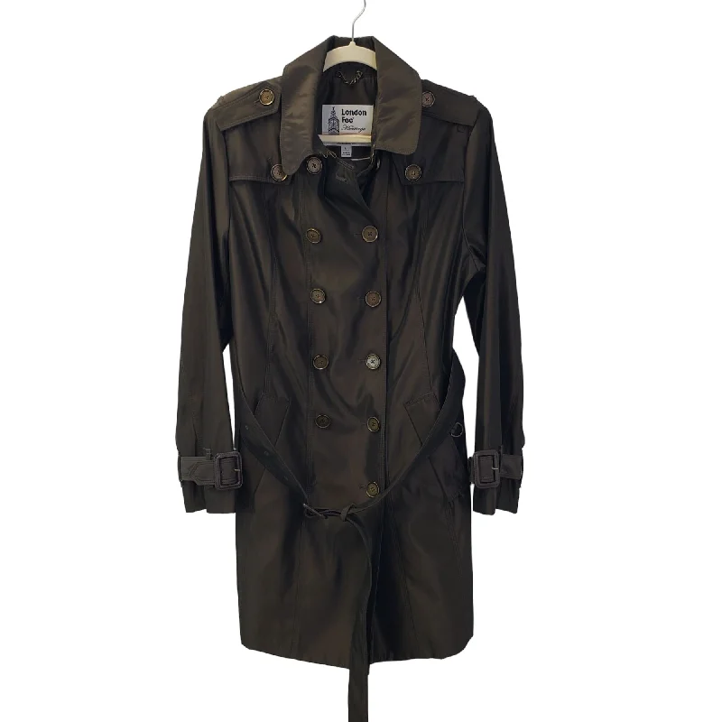 London Fog Metallic Bronze Tie Waist Trench Coat Size M/L Trendy Wide-Collar Trench Coat London Fog Metallic Bronze Tie Waist Trench Coat Size M/L Trendy Wide-Collar Trench Coat