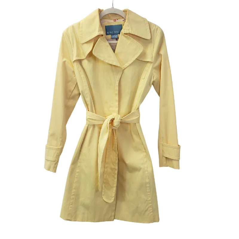 Nine West Sunny Yellow Belted Trench Coat Size Small Classic Double-Breasted Trench Coat Nine West Sunny Yellow Belted Trench Coat Size Small Classic Double-Breasted Trench Coat