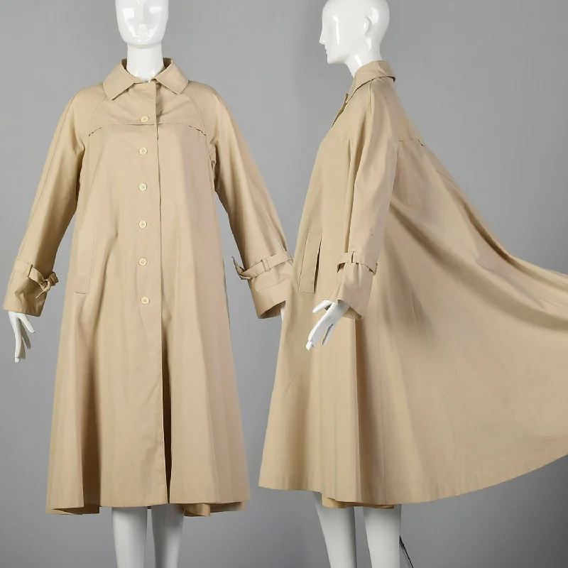 OSFM Diane Von Furstenberg 1970s Tan Trench Coat Stylish Belted Trench Design