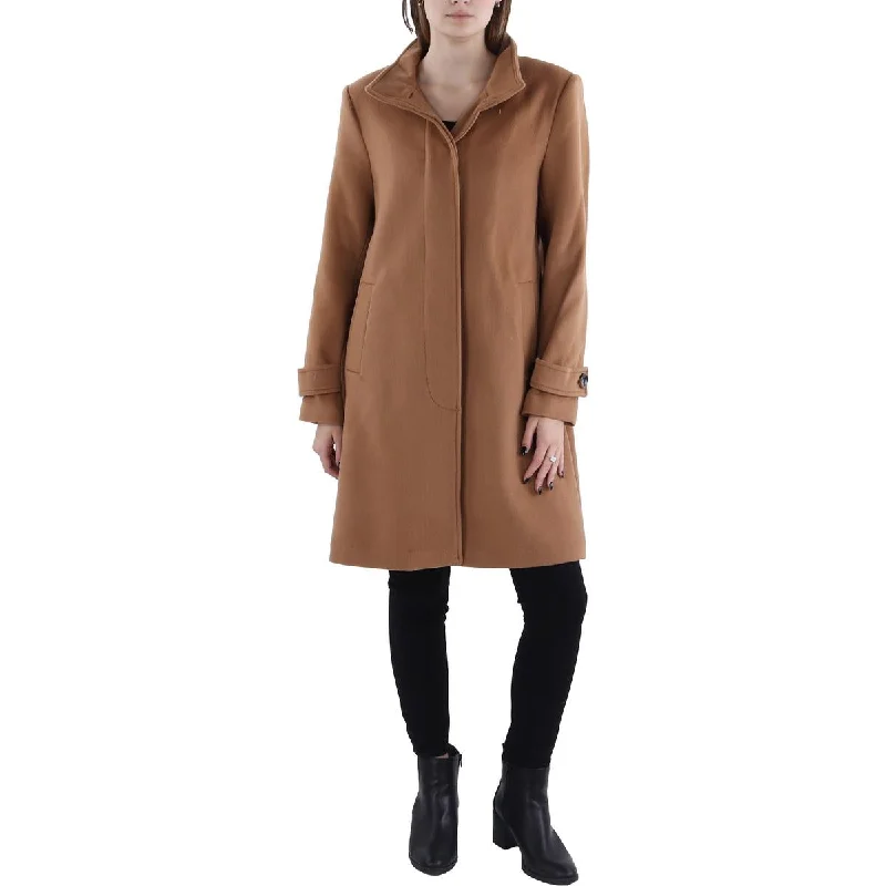 Vince Camuto Womens Wool Cozy Trench Coat Classic Single-Breasted Trench