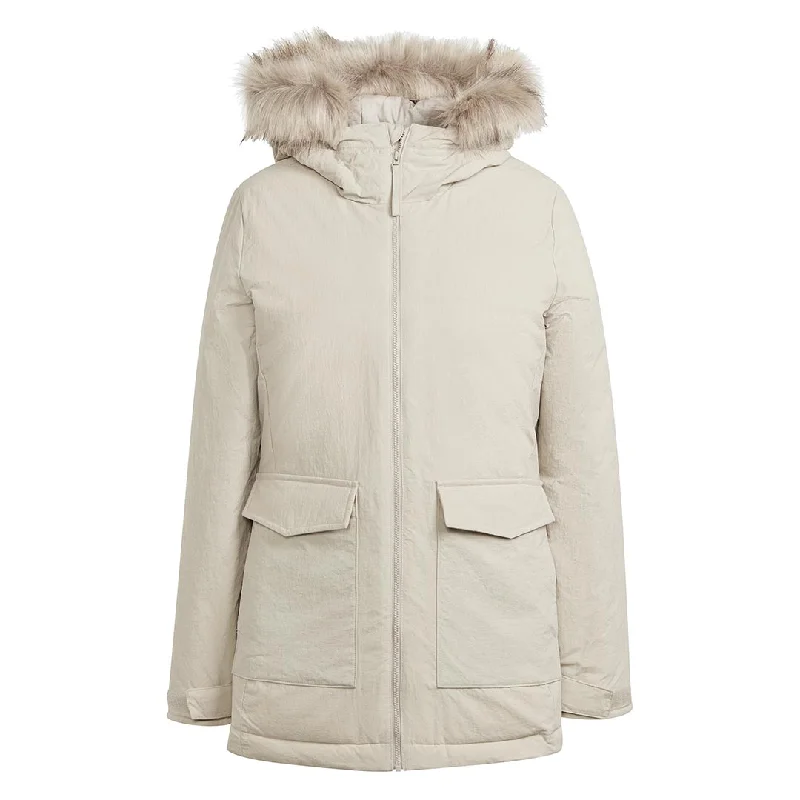 adidas - Women's Hooded Fur Parka (HZ5734) Hoodie with Rhinestones Sparkly Elegant