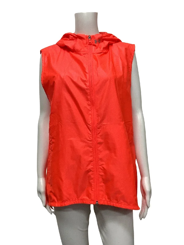 Under Armour Women's Vest Orange Hooded Windbreaker Size: XL/TG Hoodie with Neon Bright Vibrant Under Armour Women's Vest Orange Hooded Windbreaker Size: XL/TG Hoodie with Neon Bright Vibrant