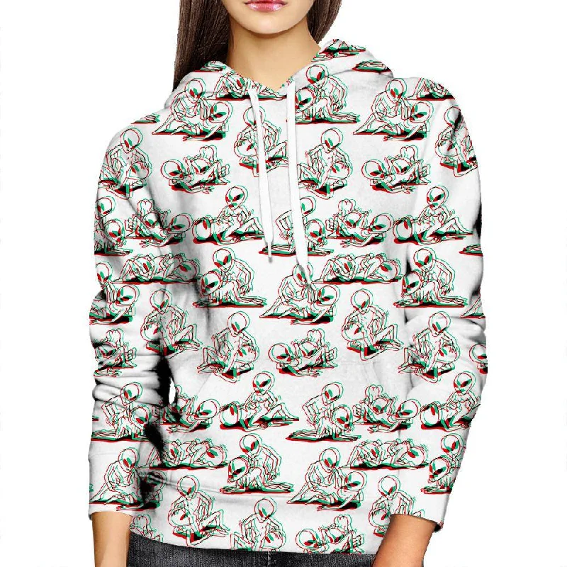 Alien Gangbang Womens Hoodie Hoodie with Batwing Sleeves Loose Dramatic