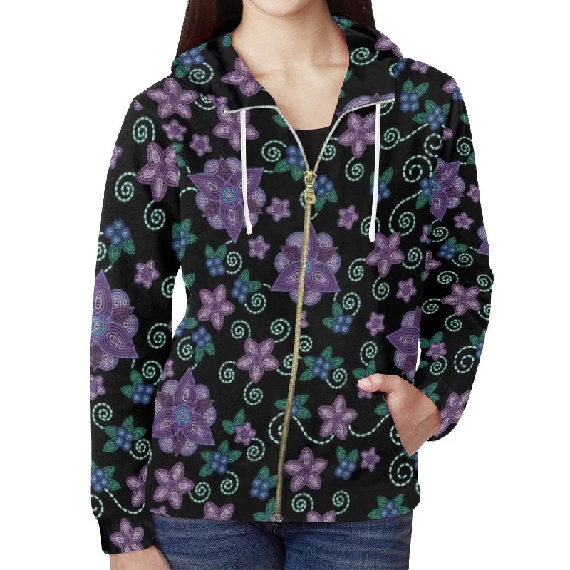 Berry Picking Full Zip Hoodie for Women Hoodie with Hidden Zipper Minimalist Clean