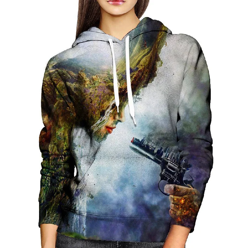 Betrayal Womens Hoodie Hoodie with Raw Hem Edgy Unfinished