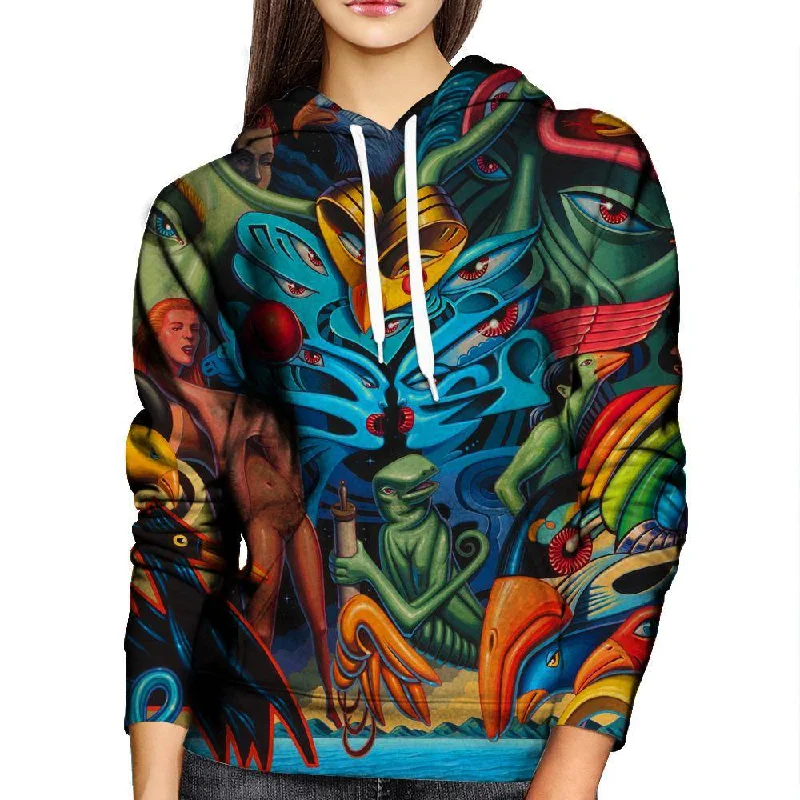 Bird Brain Womens Hoodie Hoodie with Neon Bright Vibrant
