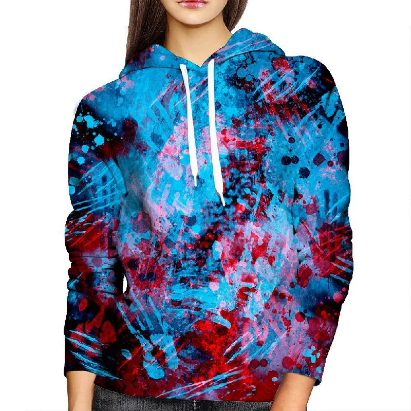 Blood Hands Womens Hoodie Hoodie with Typography Text Message