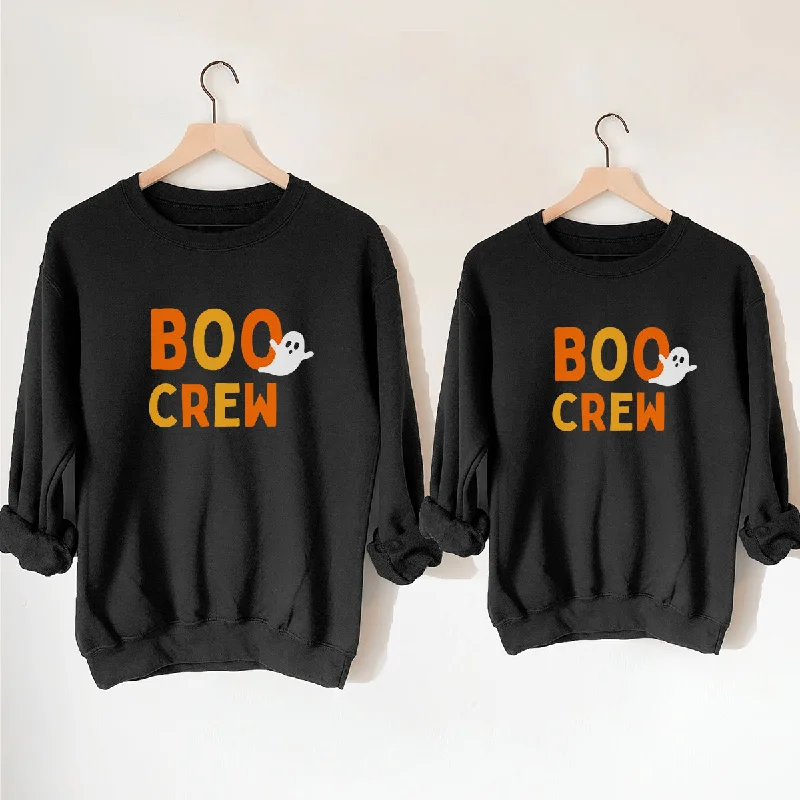 Boo Crew Ghost Matching Halloween Sweatshirts Hoodie with Pastel Soft Subtle