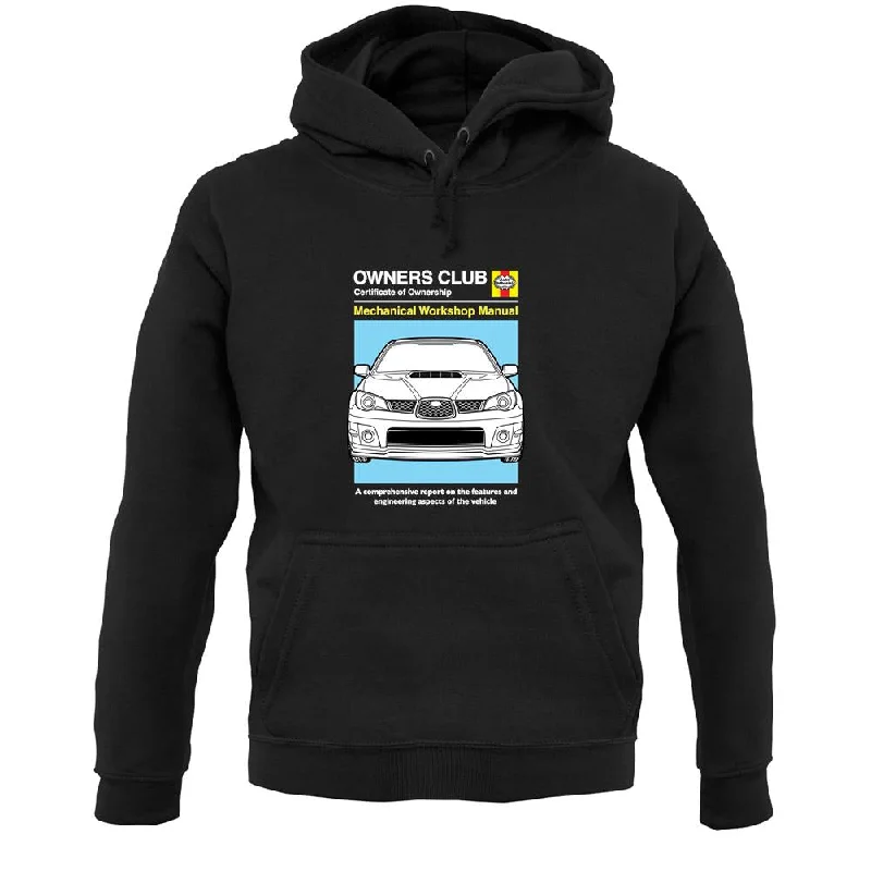Car Owners Manual Impreza Unisex Hoodie Hoodie with Zipper Placket Modern Functional Car Owners Manual Impreza Unisex Hoodie Hoodie with Zipper Placket Modern Functional