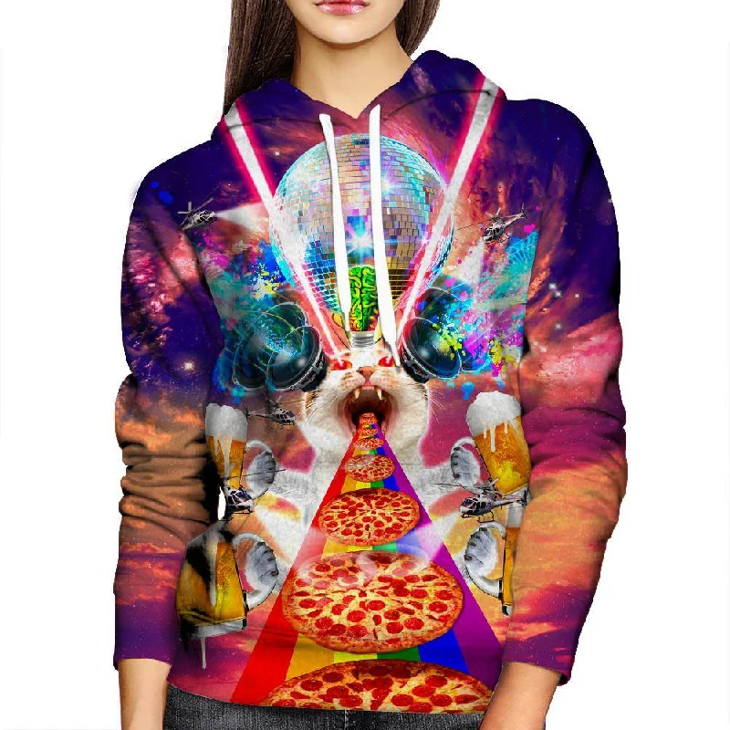 Crazy Cat Womens Hoodie Hoodie with Hem Detail Decorative Unique