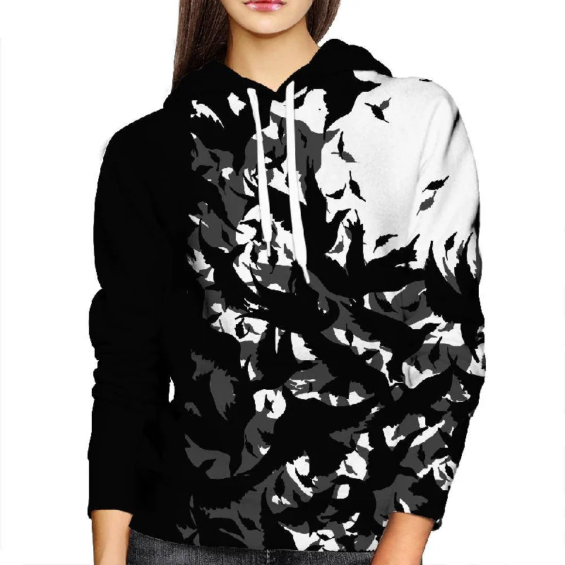 Dark Flight Womens Hoodie Hoodie with Snap Buttons Easy Quick