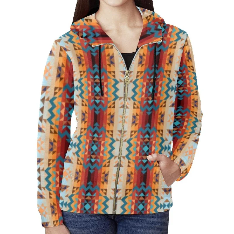 Dark Sandway Full Zip Hoodie for Women Hoodie Dress Longline Feminine