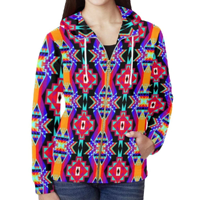 Fancy Bustle Full Zip Hoodie for Women Hoodie with Cropped Fit Short Trendy