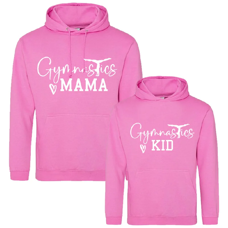 Gymnastics Mama & Kid Matching Candyfloss Hoodies Hoodie with Gradient Ombre Colorful Gymnastics Mama & Kid Matching Candyfloss Hoodies Hoodie with Gradient Ombre Colorful