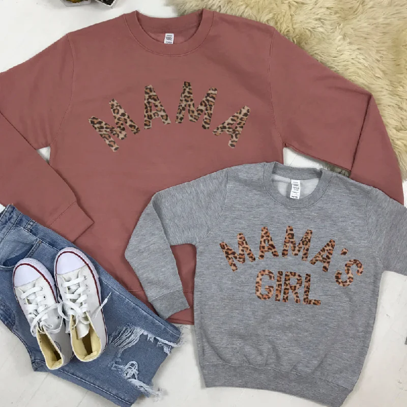 Mama & Mama's Girl Leopard Sweatshirts (MRK X) Hoodie with Illustration Artistic Creative Mama & Mama's Girl Leopard Sweatshirts (MRK X) Hoodie with Illustration Artistic Creative