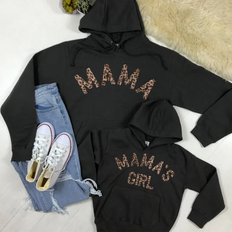 Mama & Mama's Girl Matching Leopard Storm Grey Hoodies (MRK X) Hoodie with Lace Feminine Delicate Mama & Mama's Girl Matching Leopard Storm Grey Hoodies (MRK X) Hoodie with Lace Feminine Delicate