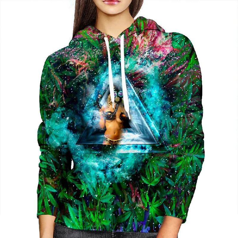 Marijuana Trance Womens Hoodie Hoodie with Hem Patch Decorative Personalized