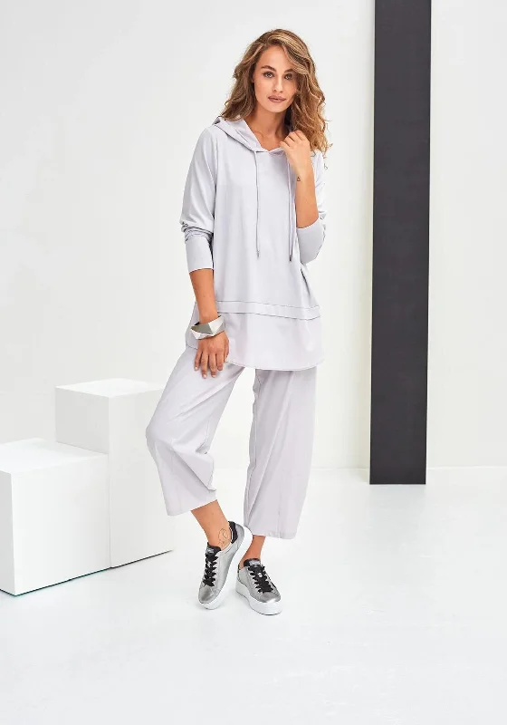 Naya Oversized Layered Travel Hooded Top, Dove Hoodie with Slim Fit Tailored Modern