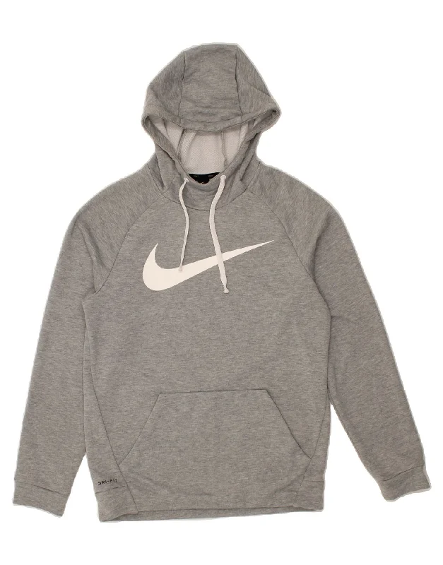 NIKE Mens Dri Fit Graphic Hoodie Jumper Small Grey Hoodie with Half-Zip Sporty Casual