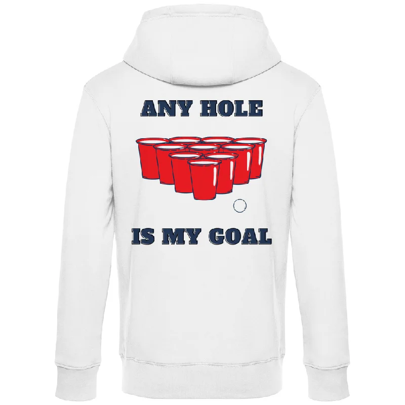 Premium Hoodie "Any Hole" (Backprint) Hoodie with High Neck Warm Protective