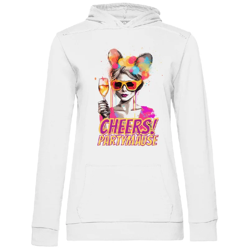 Premium Hoodie "Partymaus" (Woman) Hoodie with Raglan Sleeves Sporty Comfortable