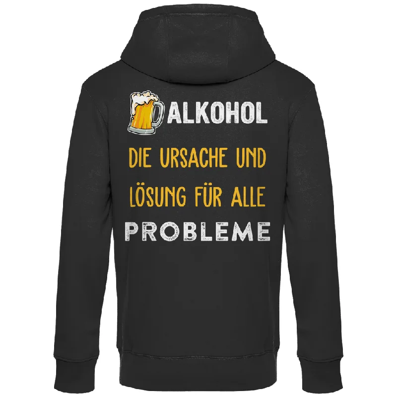 Premium Hoodie "Problem und Lösung" (Backprint) Hoodie with Toggle Buttons Decorative Unique Premium Hoodie "Problem und Lösung" (Backprint) Hoodie with Toggle Buttons Decorative Unique