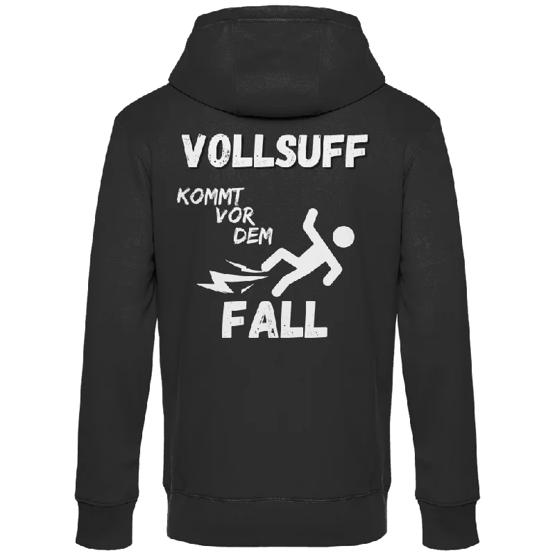 Premium Hoodie "Vollsuff kommt vor dem Fall" (Backprint) Hoodie with Relaxed Fit Easy Casual Premium Hoodie "Vollsuff kommt vor dem Fall" (Backprint) Hoodie with Relaxed Fit Easy Casual
