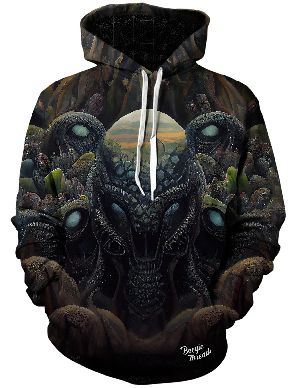 Psychedelic Reflection Unisex Hoodie Hoodie with Bell Sleeves Flared Feminine