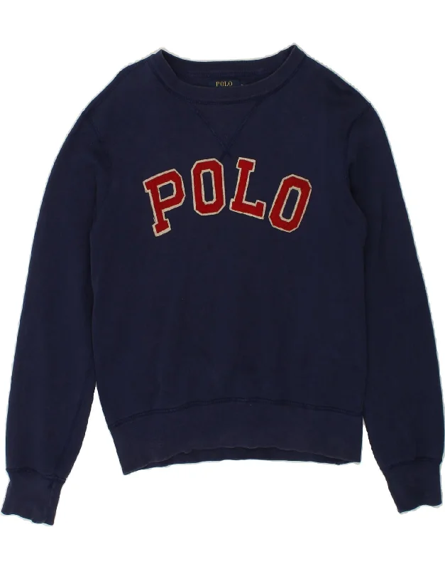 RALPH LAUREN Mens Graphic Sweatshirt Jumper Medium Navy Blue Cotton Hoodie with Hem Drawcord Adjustable Customizable RALPH LAUREN Mens Graphic Sweatshirt Jumper Medium Navy Blue Cotton Hoodie with Hem Drawcord Adjustable Customizable