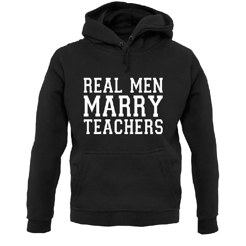 Real Men Marry Teachers Unisex Hoodie Hoodie with Full-Zip Functional Layering