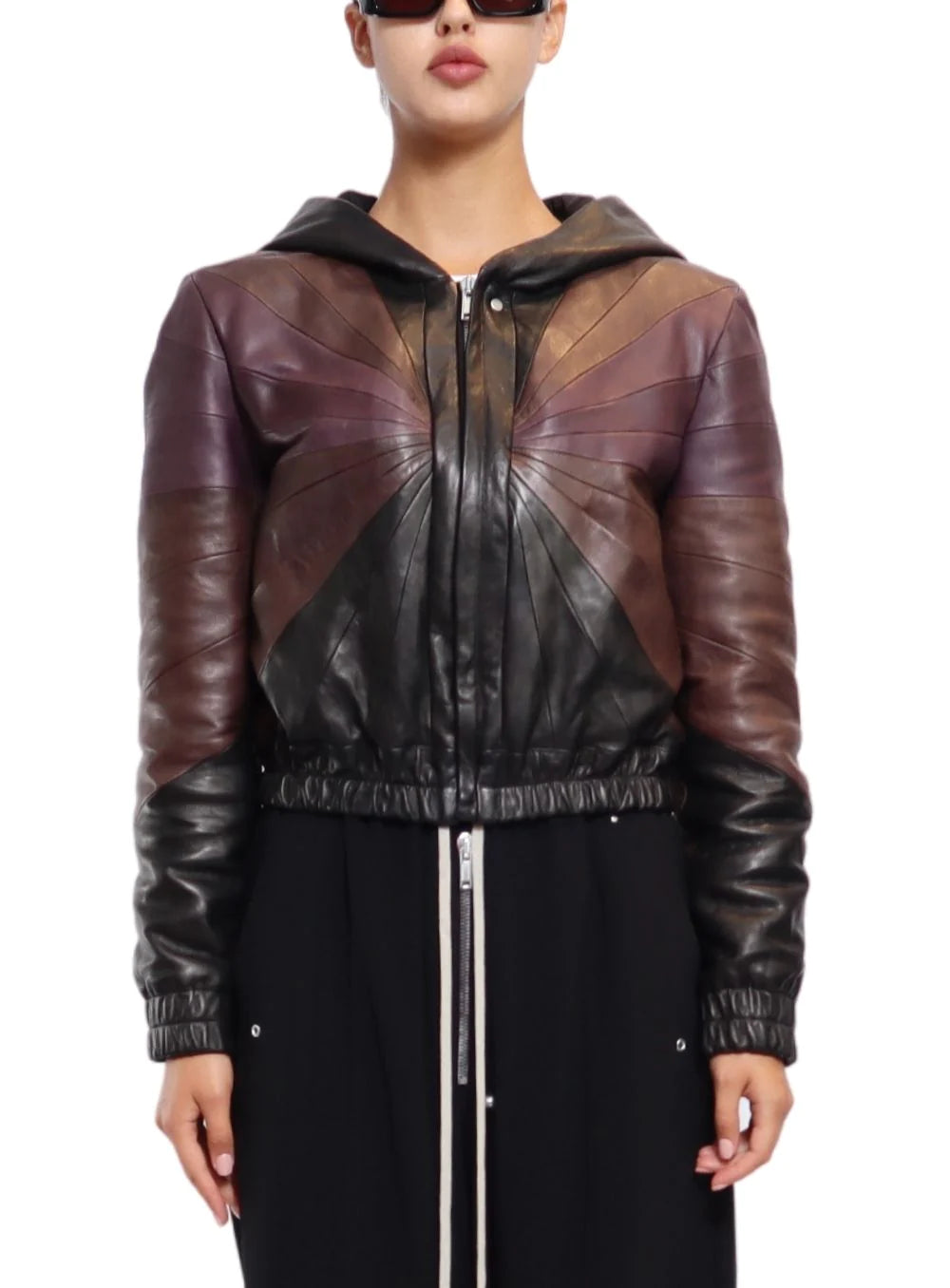 Rick Owens Women Hooded Jkt In Amethyst Hoodie with Longline Fit Extended Stylish