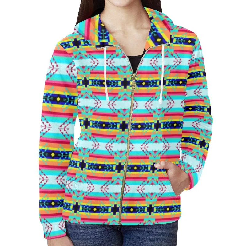 Sacred Spring Full Zip Hoodie for Women Hoodie with Pastel Soft Subtle